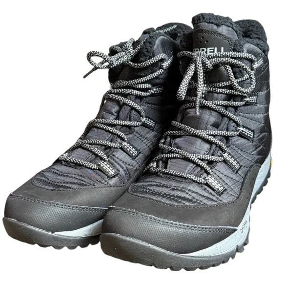 Merrell Thermo Kiruna Mid Waterproof Boots Black Vibram Sz 7.5 - Picture 4 of 11